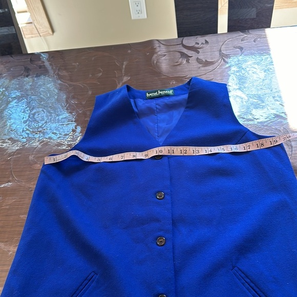 HARVE BENARD Blue Wool Button Front Jumper Vintage - Picture 4 of 9